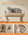 Cat Tree – Engineered Wood – Camel Brown – Spacious Widened Perch for Large Cats