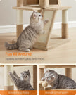 Cat Tree – Engineered Wood – Camel Brown – Spacious Widened Perch for Large Cats
