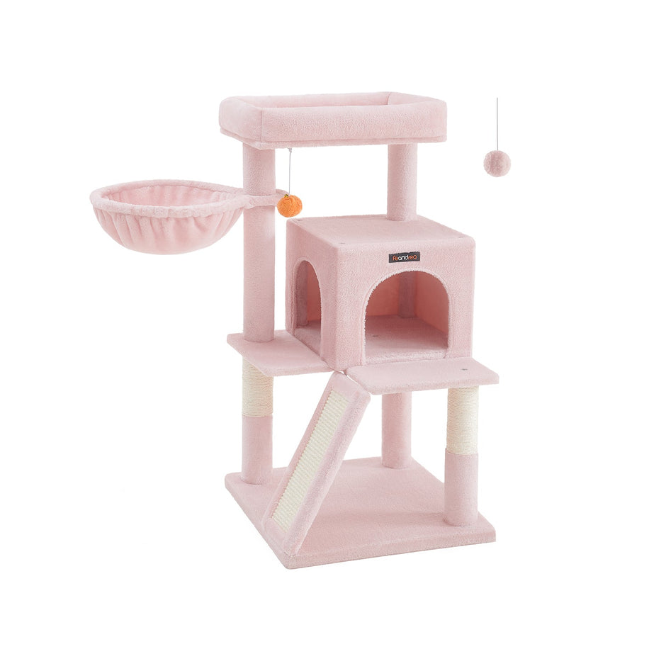 Cat Tree – Engineered Wood – Jelly Pink – Widened Perch for Large Cats