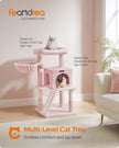 Cat Tree – Engineered Wood – Jelly Pink – Widened Perch for Large Cats