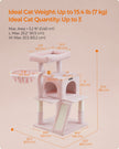 Cat Tree – Engineered Wood – Jelly Pink – Widened Perch for Large Cats