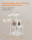 Cat Tree – Engineered Wood and Faux Fleece – Cream White – Widened Perch for Large Cats