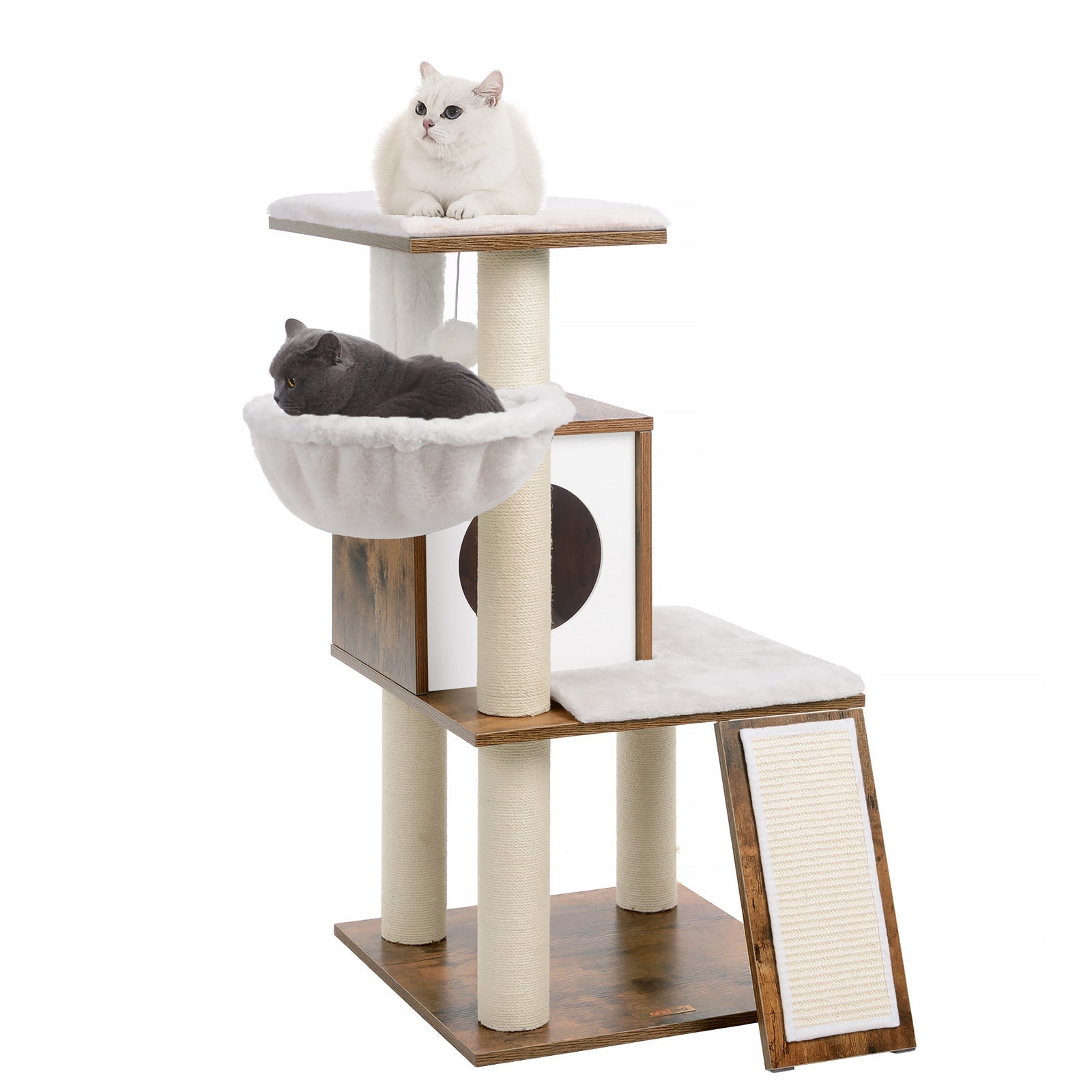 Cat Tree – Plywood – Walnut Color – 96 cm Tall