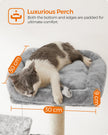 Cat Tree – Engineered Wood and Plush Fabric – Light Gray – XXL Design, 164 cm Height