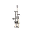 Floor-to-Ceiling Cat Tree – Plywood – Light Grey – Adjustable Height 2.4-2.6 m