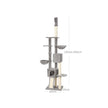 Floor-to-Ceiling Cat Tree – Plywood – Light Grey – Adjustable Height 2.4-2.6 m