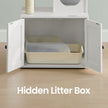 2-in-1 Cat Condo – Engineered Wood – Cloud White – Litter Box Enclosure and Scratching Posts