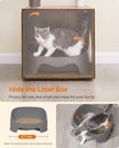 Cat Tree – Engineered Wood – Rustic Brown – 2-in-1 Design with Litter Box Enclosure and Self Groomer