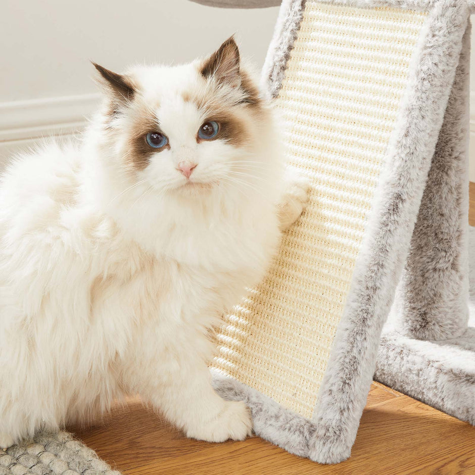 Small Cat Tree – PCT Material – Light Brown – 66 cm with Hammock