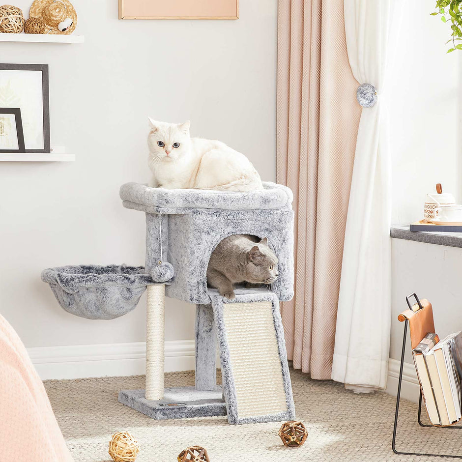 Cat Tower – Particle Board – Light Gray – 66 cm Height