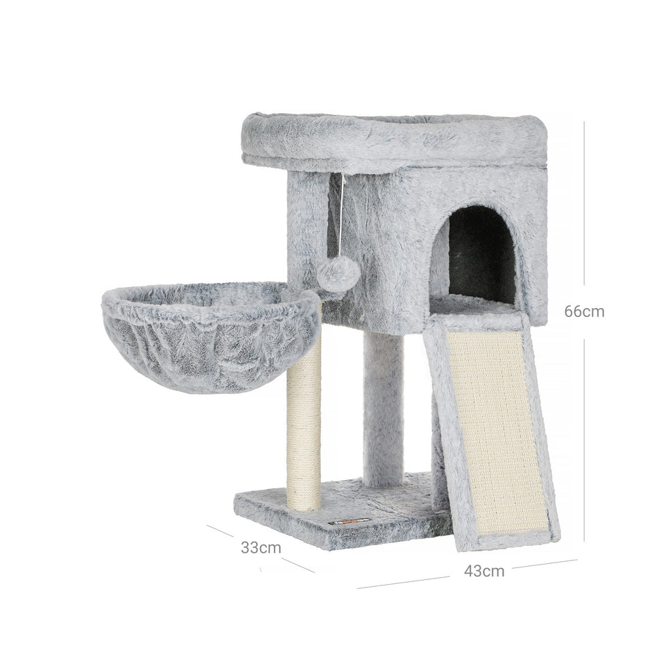 Cat Tower – Particle Board – Light Gray – 66 cm Height