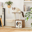 Cat House – Wooden – Rustic Brown – Removable Cushion