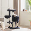 Cat Tower – Plush – Blue – 104 cm with Hammock and Pompom