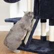 Cat Tower – Plush – Blue – 104 cm with Hammock and Pompom