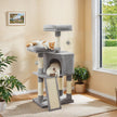 Cat Tower – Wood – Light Gray – Multi-Level with Scratching Post and Ramp for All Ages
