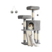 Cat Tower – Plywood – Light Grey – Includes Scratching Ramp