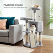Cat Tower – Wood – Light Gray – Multi-Level with Scratching Post and Ramp for All Ages