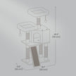 Cat Tower – Wood – Light Gray – Multi-Level with Scratching Post and Ramp for All Ages