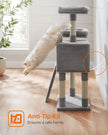 Cat Tower – Plywood – Light Grey – Includes Scratching Ramp