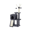 Cat Tree – Engineered Wood – Light Grey – Multi-Level with Scratching Post