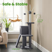 Cat Tree – Engineered Wood – Light Grey – Ideal for Indoor Cats and Kittens