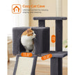 Cat Tree – Engineered Wood – Light Grey – Multi-Level with Scratching Post
