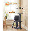 Cat Tree – Engineered Wood – Light Grey – Multi-Level with Scratching Post