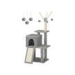 Cat Tree – Engineered Wood – Light Grey – Multi-Level with Scratching Post