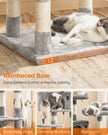 Cat Tree – Wood and Fabric – Light Grey – Dual Platforms with Cat Cave and Stability Features