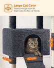 Cat Tree Tower – Wood and Plush – Light Grey – Multi-Level Activity Centre
