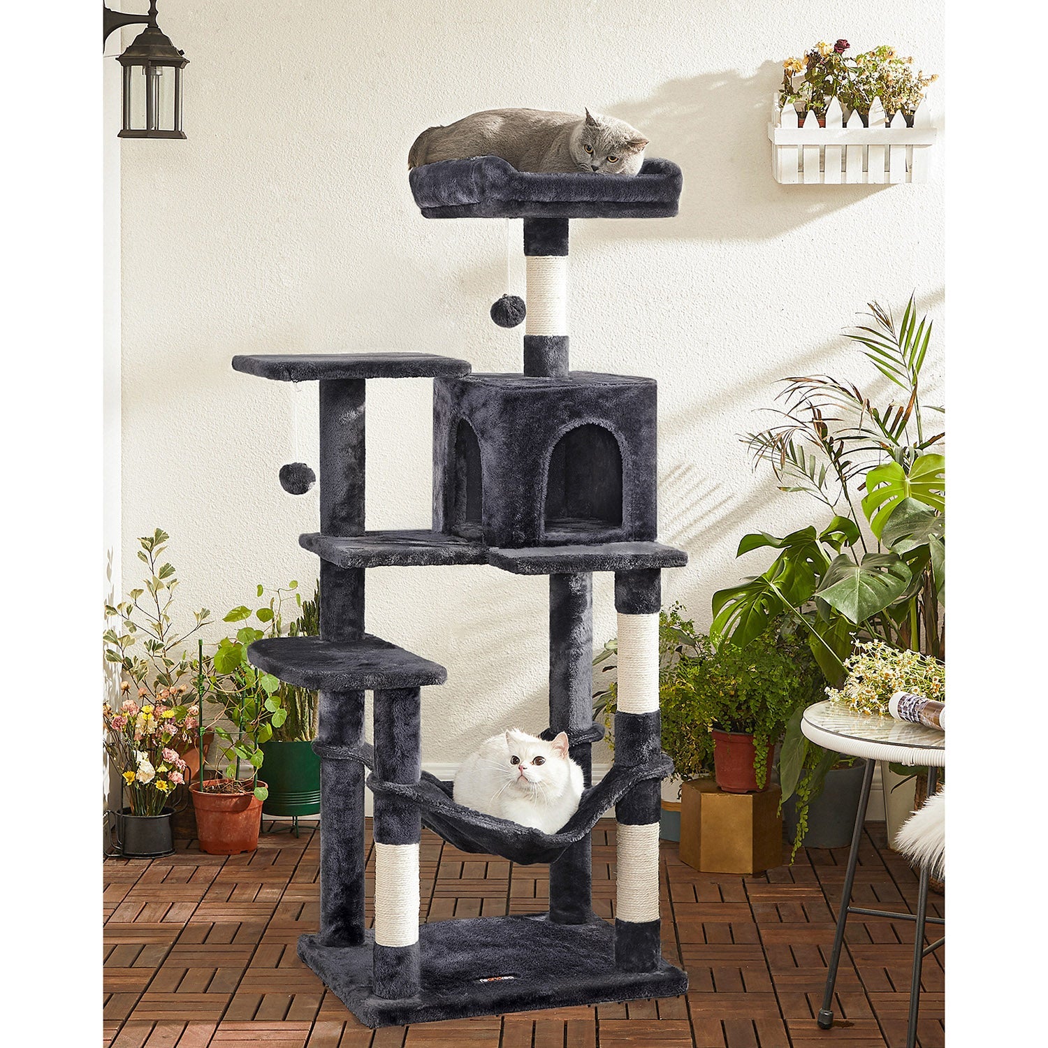 Cat Tower – PCT – Light Grey – Includes Hammock