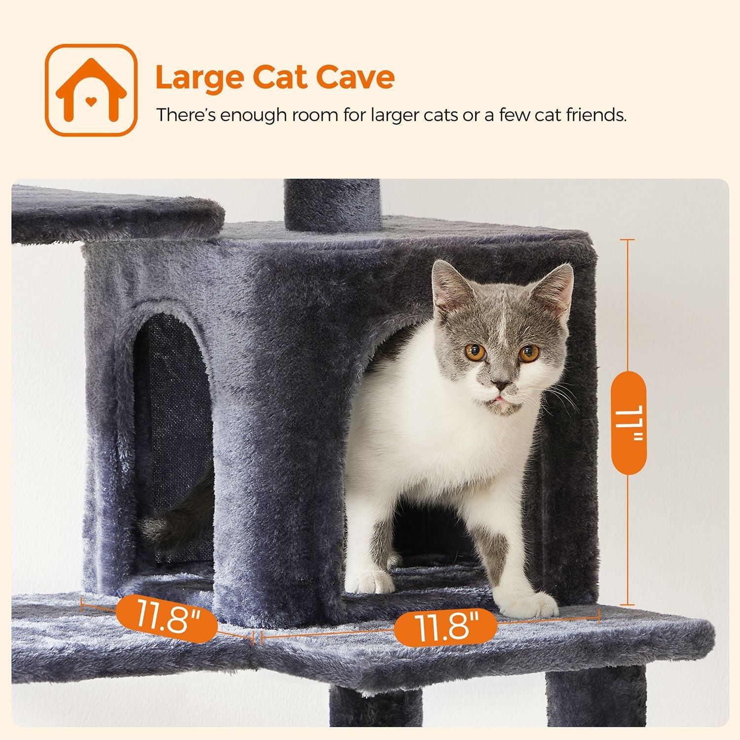 Cat Tower – PCT – Light Grey – Includes Hammock