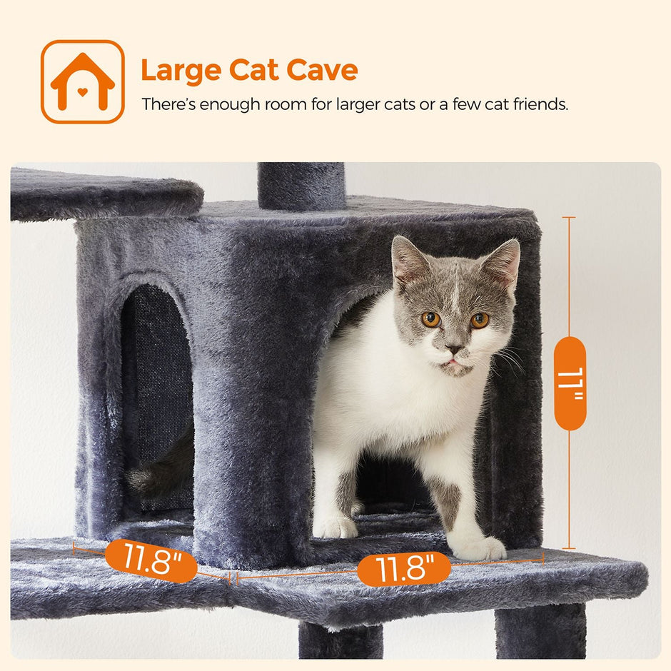 Cat Tower – PCT – Light Grey – Includes Hammock