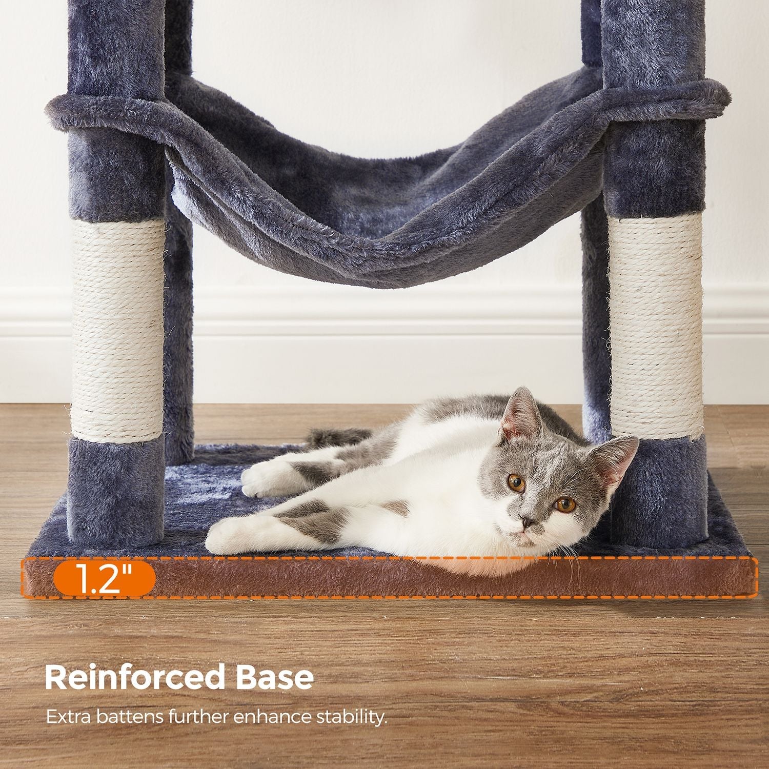 Cat Tower – PCT – Light Grey – Includes Hammock