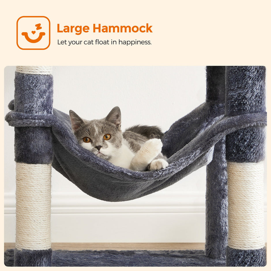 Cat Tower – PCT – Light Grey – Includes Hammock