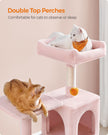 Multi-Level Cat Condo – Plush – Light Grey – Includes Scratching Posts, Perches, Cave, and Hammock