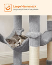 Cat Condo – Wood – Light Grey – Includes Hammock and Pompoms