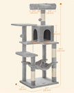 Cat Condo – Wood – Light Grey – Includes Hammock and Pompoms