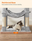 Cat Condo – Wood – Light Grey – Includes Hammock and Pompoms