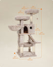 Cat Tower – Ultra-Soft Fabric – White-Brown Ombré – Designed for Large Cats