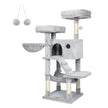 Cat Tower – Ultra-Soft Fabric – White-Grey Ombré – Designed for Large Cats