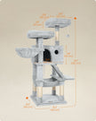 Cat Tower – Ultra-Soft Fabric – White-Grey Ombré – Designed for Large Cats