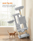 Cat Tower – Ultra-Soft Fabric – White-Grey Ombré – Designed for Large Cats