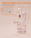 Large Multi-Level Cat Tree – Wood – Jelly Pink – 13 Scratching Posts