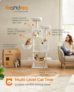 Cat Tree – Engineered Wood – Cream White – 168 cm Tall with 13 Scratching Posts