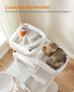 Cat Tree – Engineered Wood – Cream White – 168 cm Tall with 13 Scratching Posts
