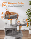 Cat Tree – Wood – Light Grey – 168 cm Tall with 13 Scratching Posts