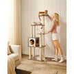 Cat Tower – Wooden – Natural – Scratching Posts with Padded Perches