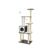 Cat Tree – Wood – Misty Grey – 5 Scratching Posts and Padded Perches