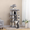 Large Cat Tower – Engineered Wood – Smoky Grey – 3 Viewing Perches, 2 Cuddly Caves